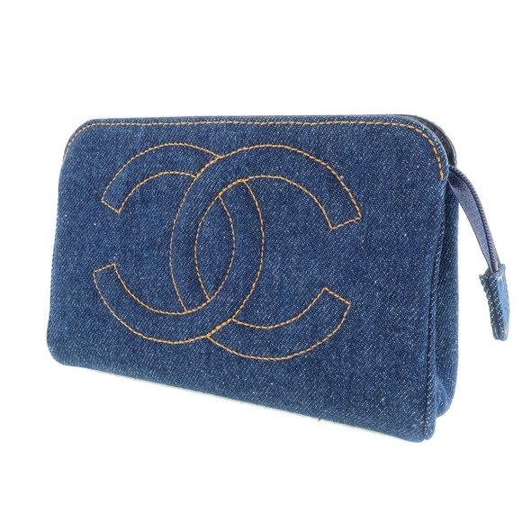 Chanel Denim Blue Pouch Pouch - Picture 1 of 8